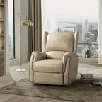 Eliseo Genuine Leather Power Recliner with USB Port and Wingback Design