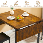 Modern Industrial 63.2  Extendable Dining Table w/Drop Leaf, Seats 6