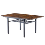 Modern Industrial 63.2  Extendable Dining Table w/Drop Leaf, Seats 6