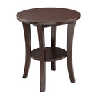 Leick Home Round Side Table with Shelf