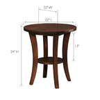 Leick Home Round Side Table with Shelf