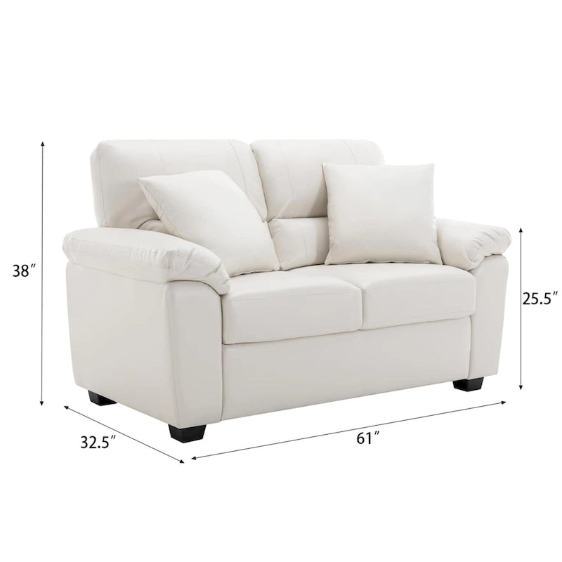 Morden Fort Upholstered Loveseats for Living Room,Two-Seater Sofa Faux Leather