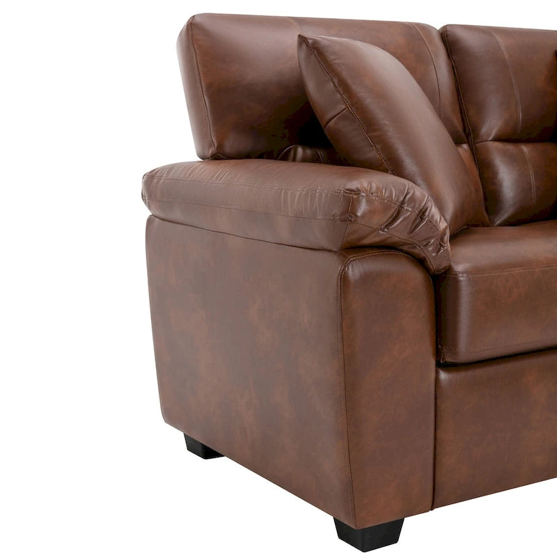 Morden Fort Upholstered Loveseats for Living Room,Two-Seater Sofa Faux Leather