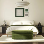 Fuji 49 Boucle Faux Sherpa Upholstered Tufted Oval Storage Bench