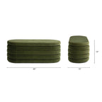 Fuji 49 Boucle Faux Sherpa Upholstered Tufted Oval Storage Bench