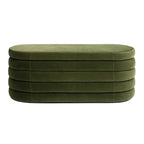 Fuji 49 Boucle Faux Sherpa Upholstered Tufted Oval Storage Bench
