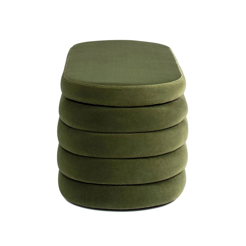 Fuji 49 Boucle Faux Sherpa Upholstered Tufted Oval Storage Bench