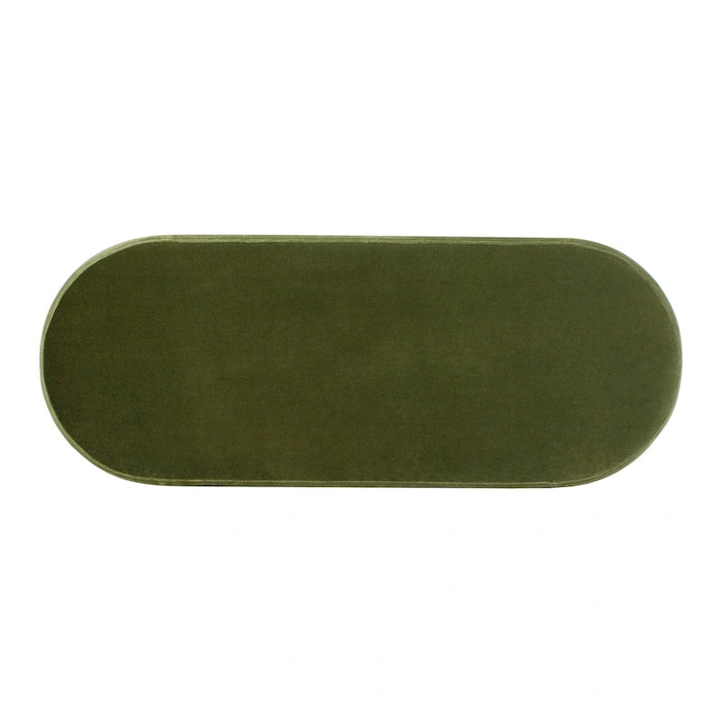 Fuji 49 Boucle Faux Sherpa Upholstered Tufted Oval Storage Bench