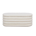 Fuji 49 Boucle Faux Sherpa Upholstered Tufted Oval Storage Bench