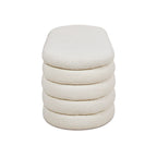Fuji 49 Boucle Faux Sherpa Upholstered Tufted Oval Storage Bench