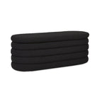 Fuji 49 Boucle Faux Sherpa Upholstered Tufted Oval Storage Bench