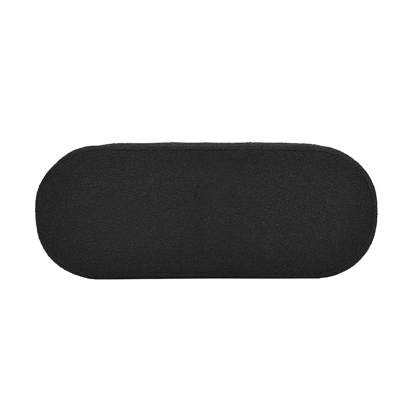 Fuji 49 Boucle Faux Sherpa Upholstered Tufted Oval Storage Bench