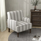Modern Striped Accent Chairs with Arms