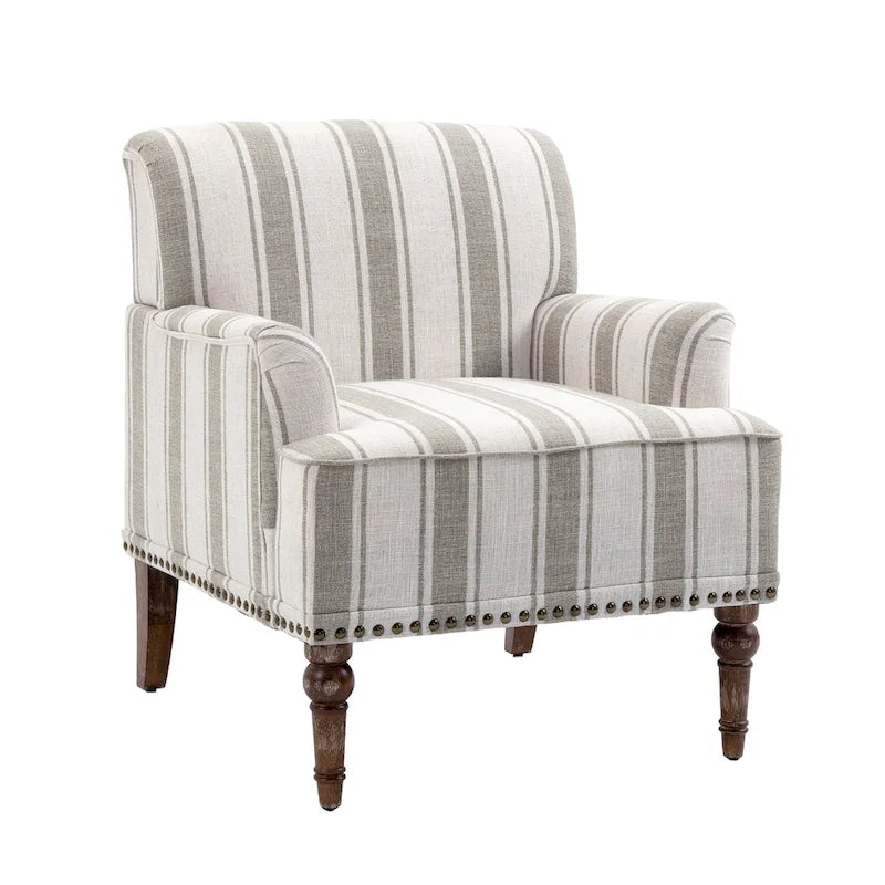 Modern Striped Accent Chairs with Arms