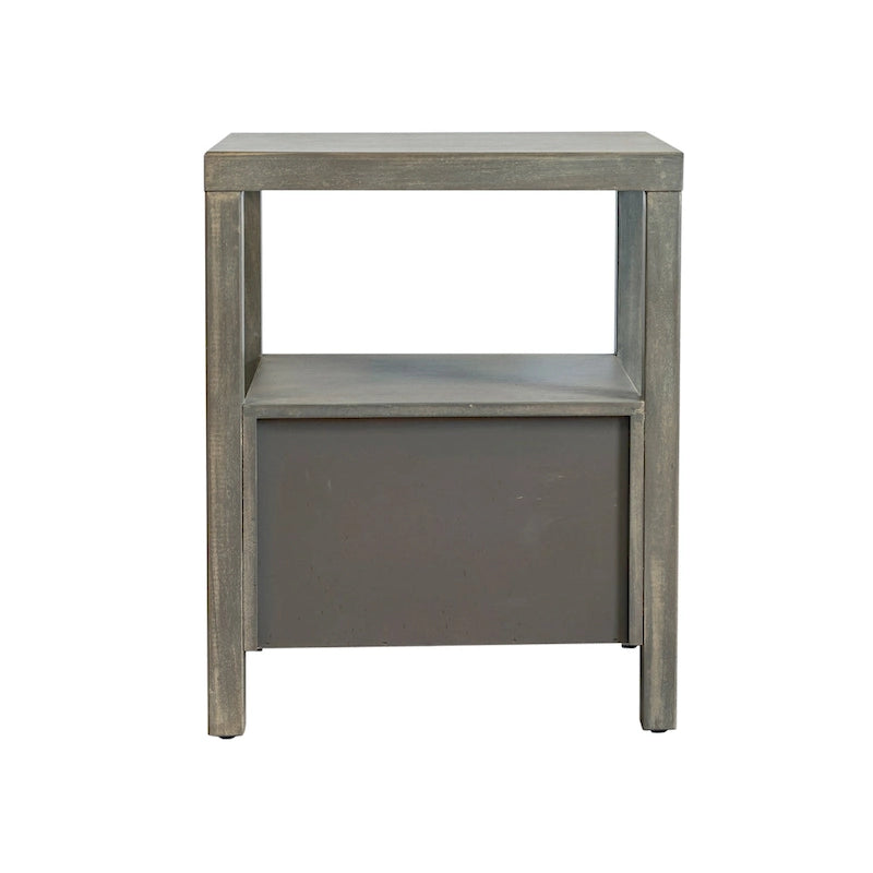 Painted Solid Acacia Wood Storage End Table by East at Main