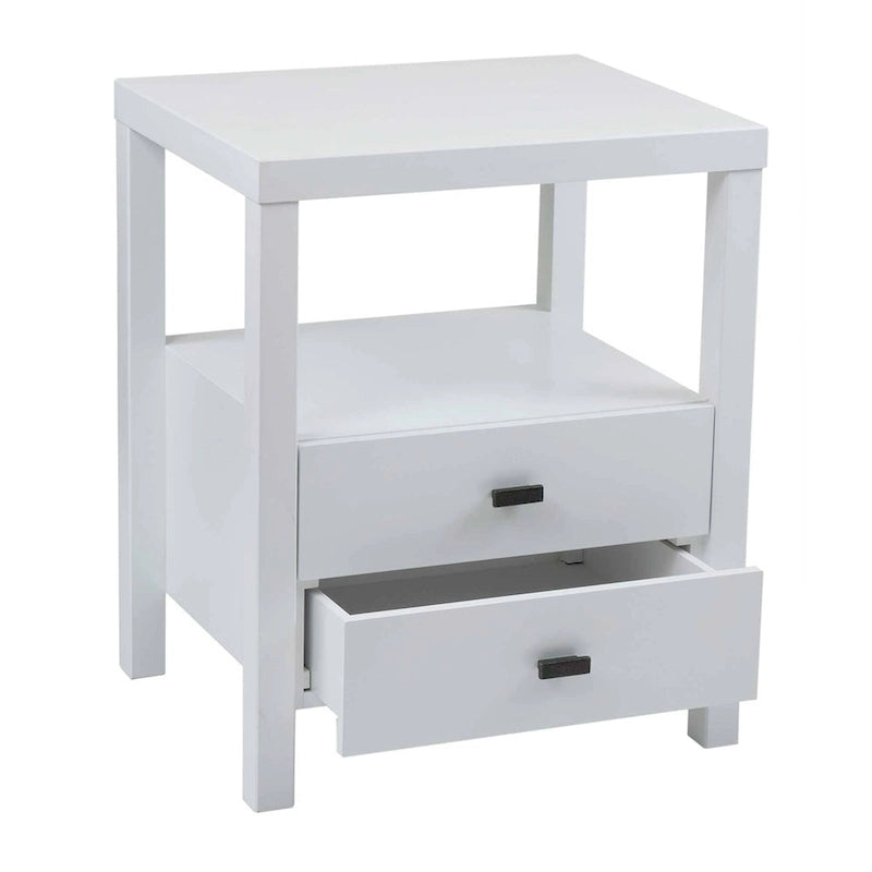 Painted Solid Acacia Wood Storage End Table by East at Main