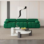 Velvet Fabric Upholstered Modular Sectional Sofa Modern Couch