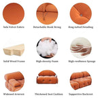 Velvet Fabric Upholstered Modular Sectional Sofa Modern Couch