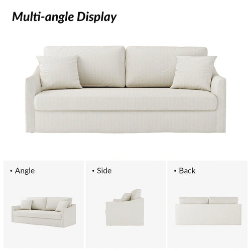 80.5" Modern Slipcovered Sofa with Removable Cushions - 3 Seater