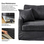 80.5" Modern Slipcovered Sofa with Removable Cushions - 3 Seater