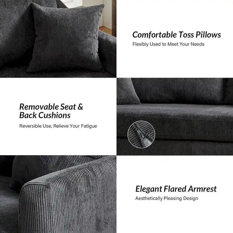 80.5" Modern Slipcovered Sofa with Removable Cushions - 3 Seater