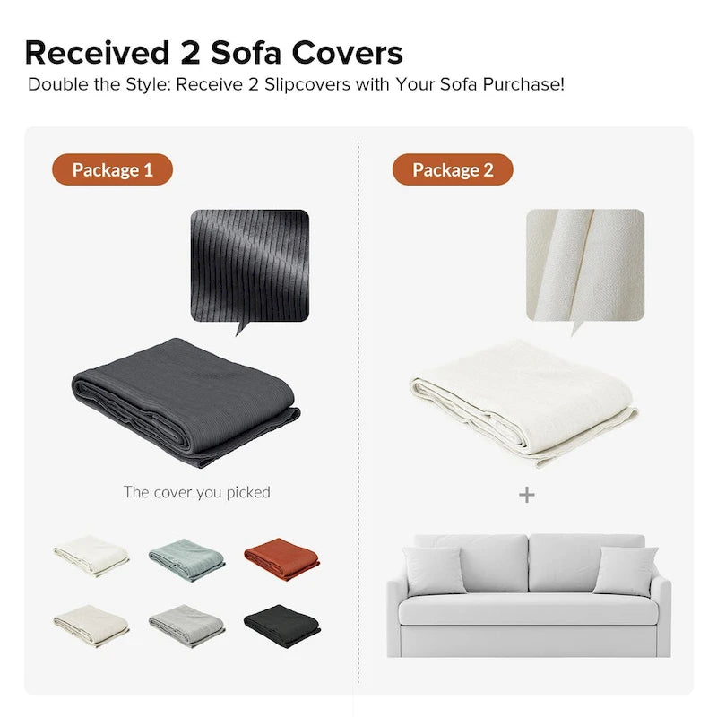 80.5" Modern Slipcovered Sofa with Removable Cushions - 3 Seater