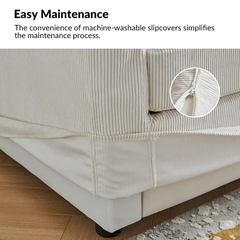 80.5" Modern Slipcovered Sofa with Removable Cushions - 3 Seater