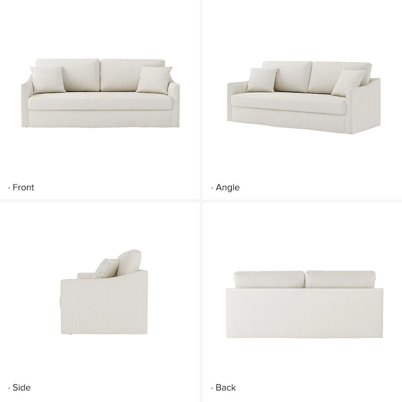 80.5" Modern Slipcovered Sofa with Removable Cushions - 3 Seater