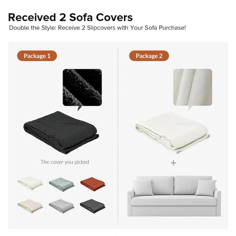 80.5" Modern Slipcovered Sofa with Removable Cushions - 3 Seater
