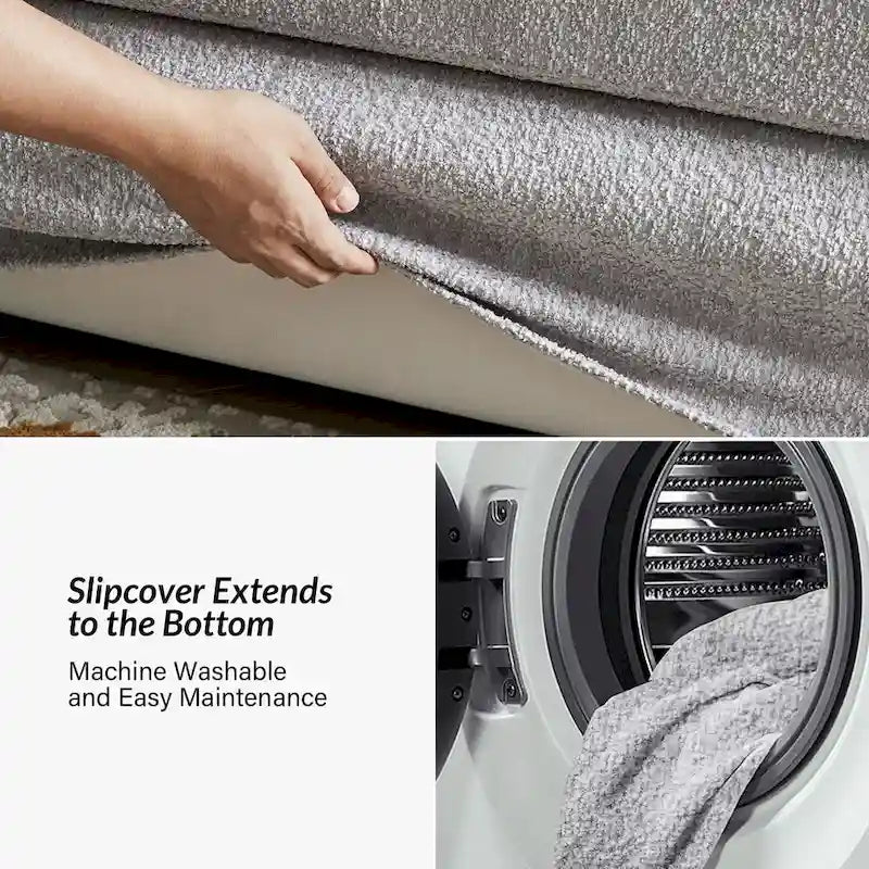 80.5" Modern Slipcovered Sofa with Removable Cushions - 3 Seater