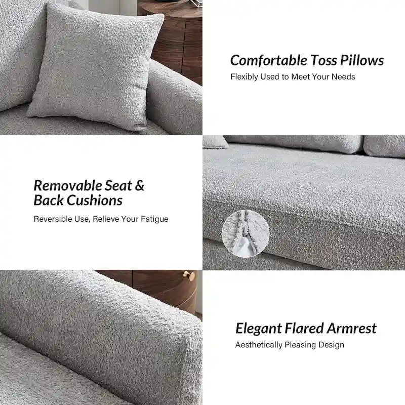 80.5" Modern Slipcovered Sofa with Removable Cushions - 3 Seater