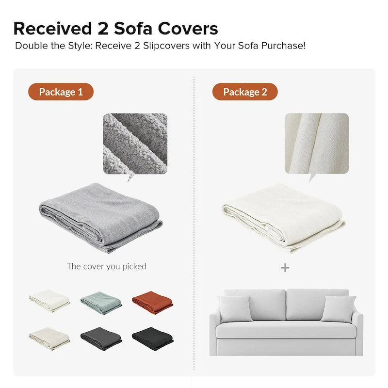 80.5" Modern Slipcovered Sofa with Removable Cushions - 3 Seater