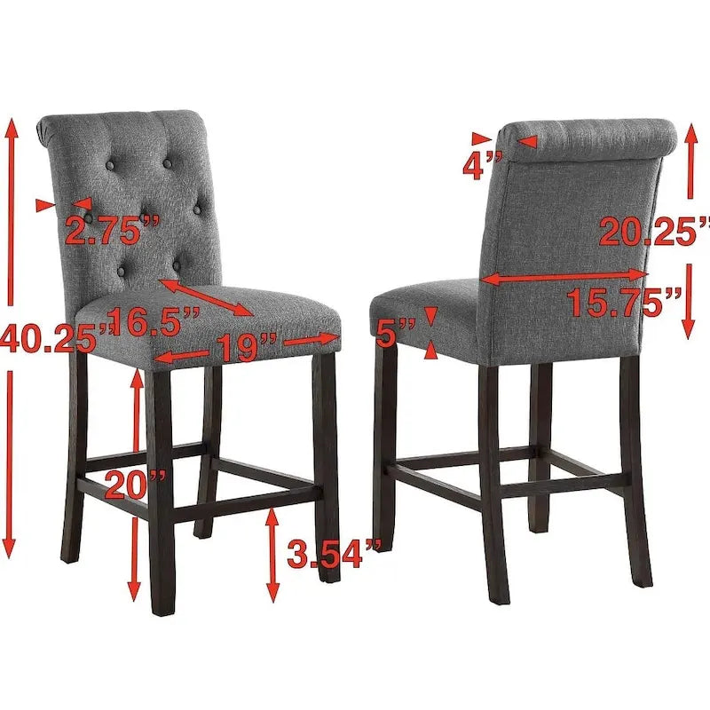 Roundhill Furniture Leviton Counter Height Antique Black Finished Wood 5-piece Dining Set