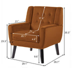 Velvet Upholstered Armchair Tufted Accent Chair