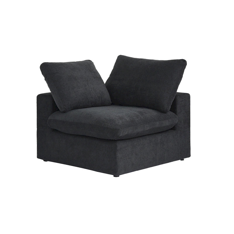 120 L-shaped Modern Sectional Sofa Linen Modular Sofa Couch with Storage Ottoman