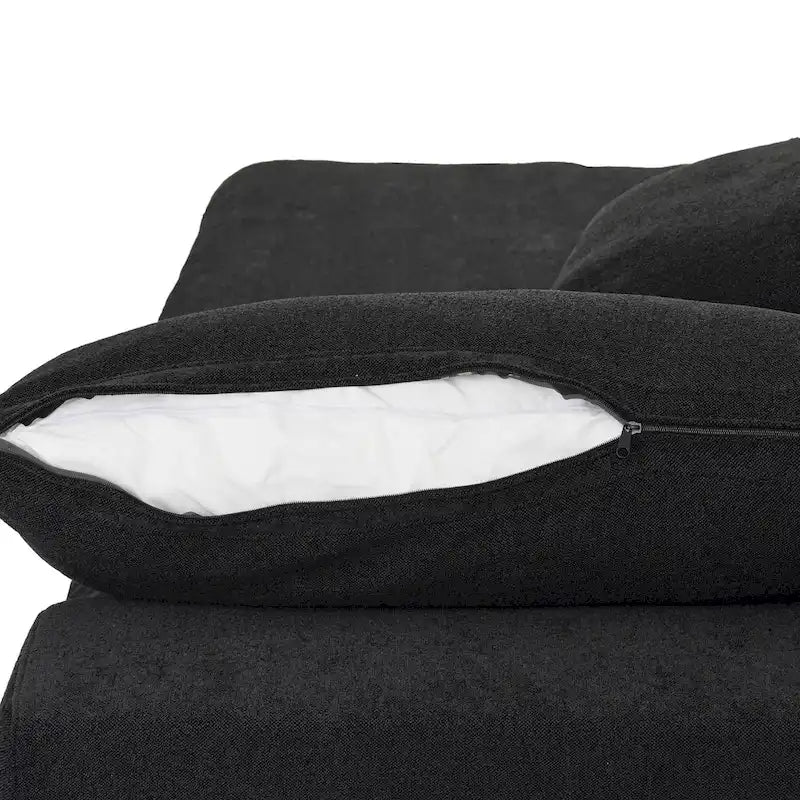 120 L-shaped Modern Sectional Sofa Linen Modular Sofa Couch with Storage Ottoman