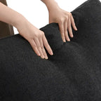 120 L-shaped Modern Sectional Sofa Linen Modular Sofa Couch with Storage Ottoman