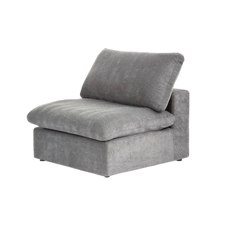 120 L-shaped Modern Sectional Sofa Linen Modular Sofa Couch with Storage Ottoman