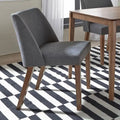 Space Savers Dining Chairs Set Walnut and Linen Upholstery 2 Piece - Various Colors