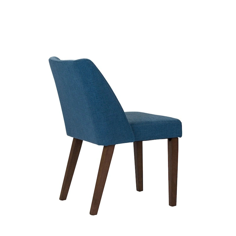Space Savers Dining Chairs Set Walnut and Linen Upholstery 2 Piece - Various Colors