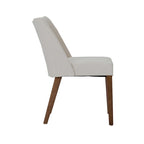 Space Savers Dining Chairs Set Walnut and Linen Upholstery 2 Piece - Various Colors