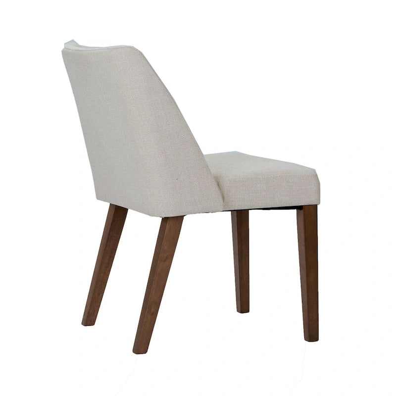 Space Savers Dining Chairs Set Walnut and Linen Upholstery 2 Piece - Various Colors