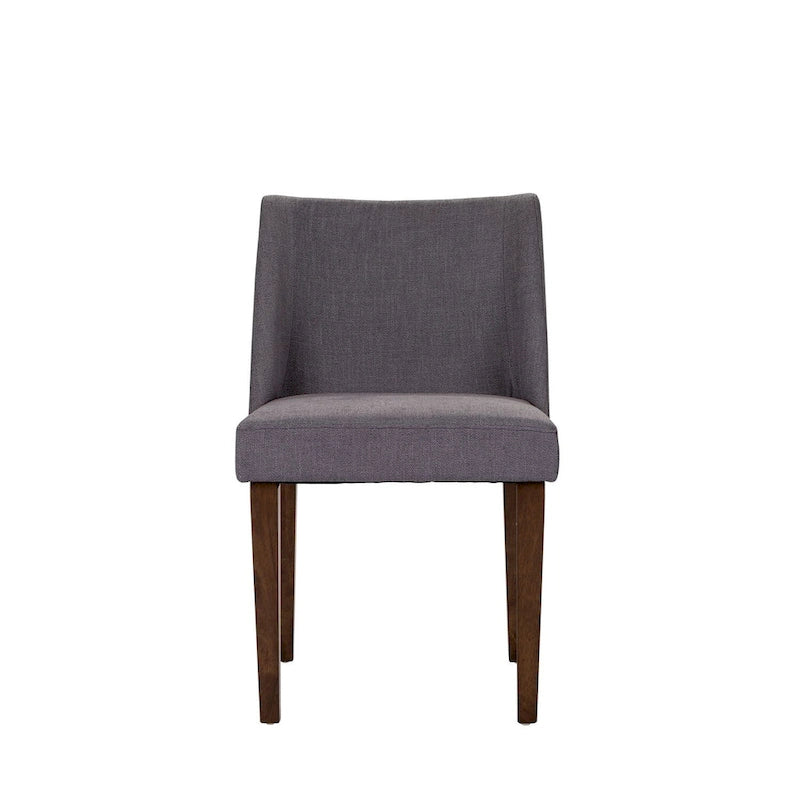 Space Savers Dining Chairs Set Walnut and Linen Upholstery 2 Piece - Various Colors