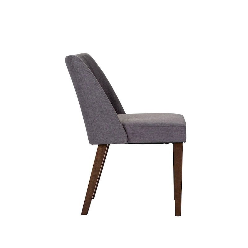 Space Savers Dining Chairs Set Walnut and Linen Upholstery 2 Piece - Various Colors