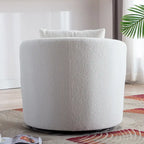 Swivel Barrel Chair with Lamb Wool Fabric