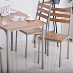 HOMCOM Modern 5-Piece Wooden Dining Kitchen table set 1 Table 4 Chairs Metal legs