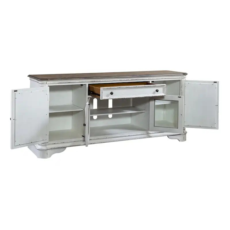 Magnolia Manor Mirrored Entertainment TV Stand - 2 Finishes