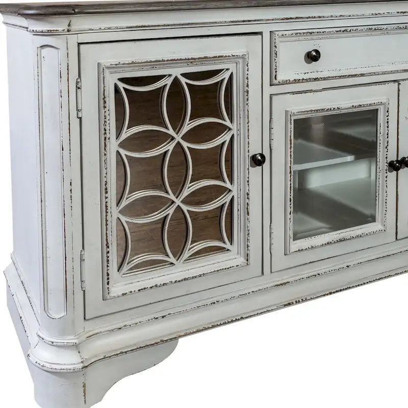 Magnolia Manor Mirrored Entertainment TV Stand - 2 Finishes