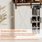 Coffee Bar Cabinet, 47  Sideboard Buffet Cabinet with 20-color LED Lights and 6.5FT Outlet