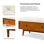 Dolly Mid-century Tufted Storage Bench with 45-degree splicing design by HULALA HOME